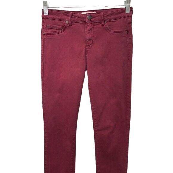 Garage Jegging Juniors 3 High Waist Burgundy Stretch - Picture 2 of 10